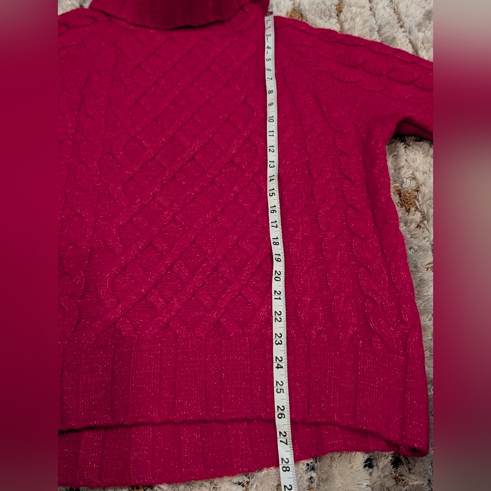 Banana Republic XS Yak Hair Wool Cesta Cable-Knit Turtleneck Sweater Oversized - Picture 10 of 12